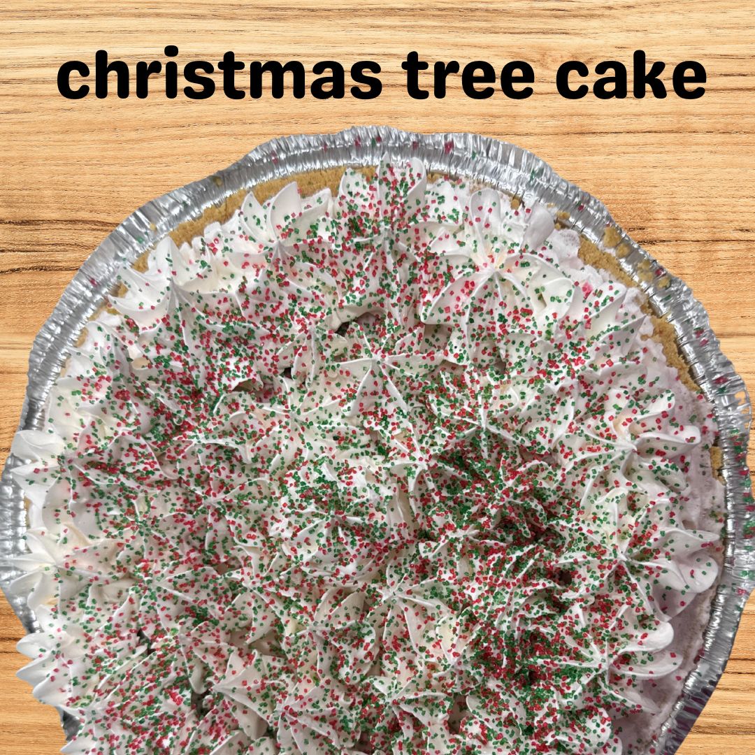 Christmas Tree Cake Custard Pie