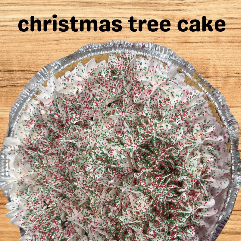 Christmas Tree Cake Custard Pie