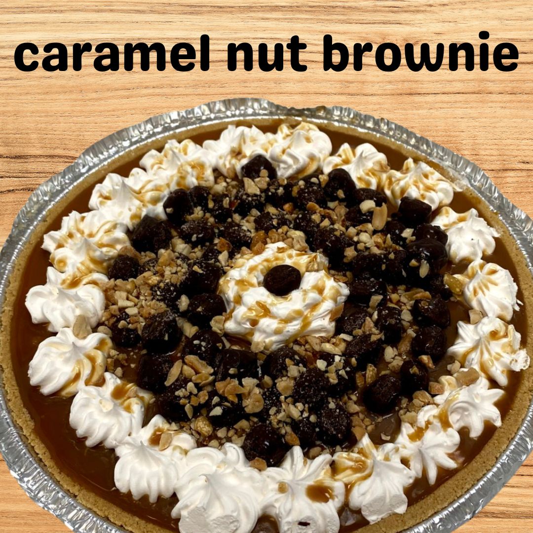 Caramel Nut Brownie Pie