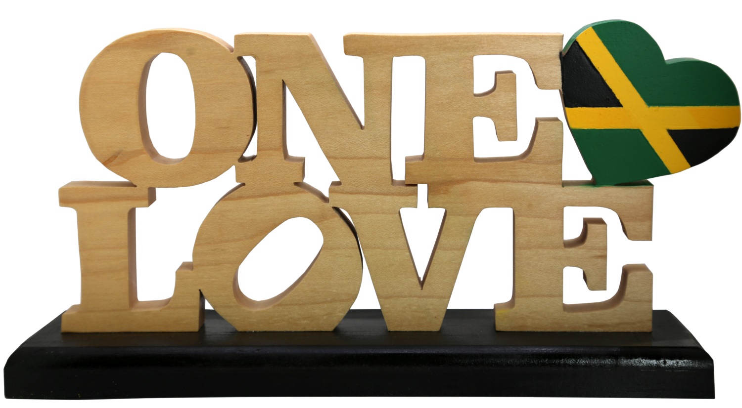 One Love Handmade Jamaican Flag Wood Décor