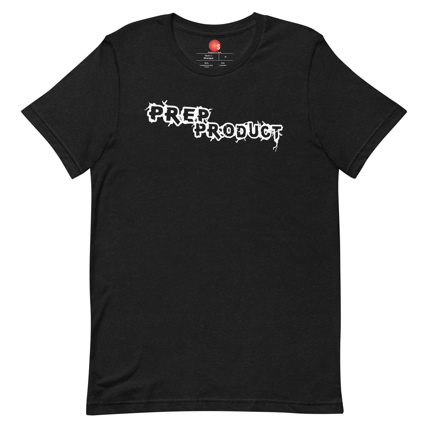 Prep Product T-Shirt | White Logo, Color: Black Heather, Size: XS