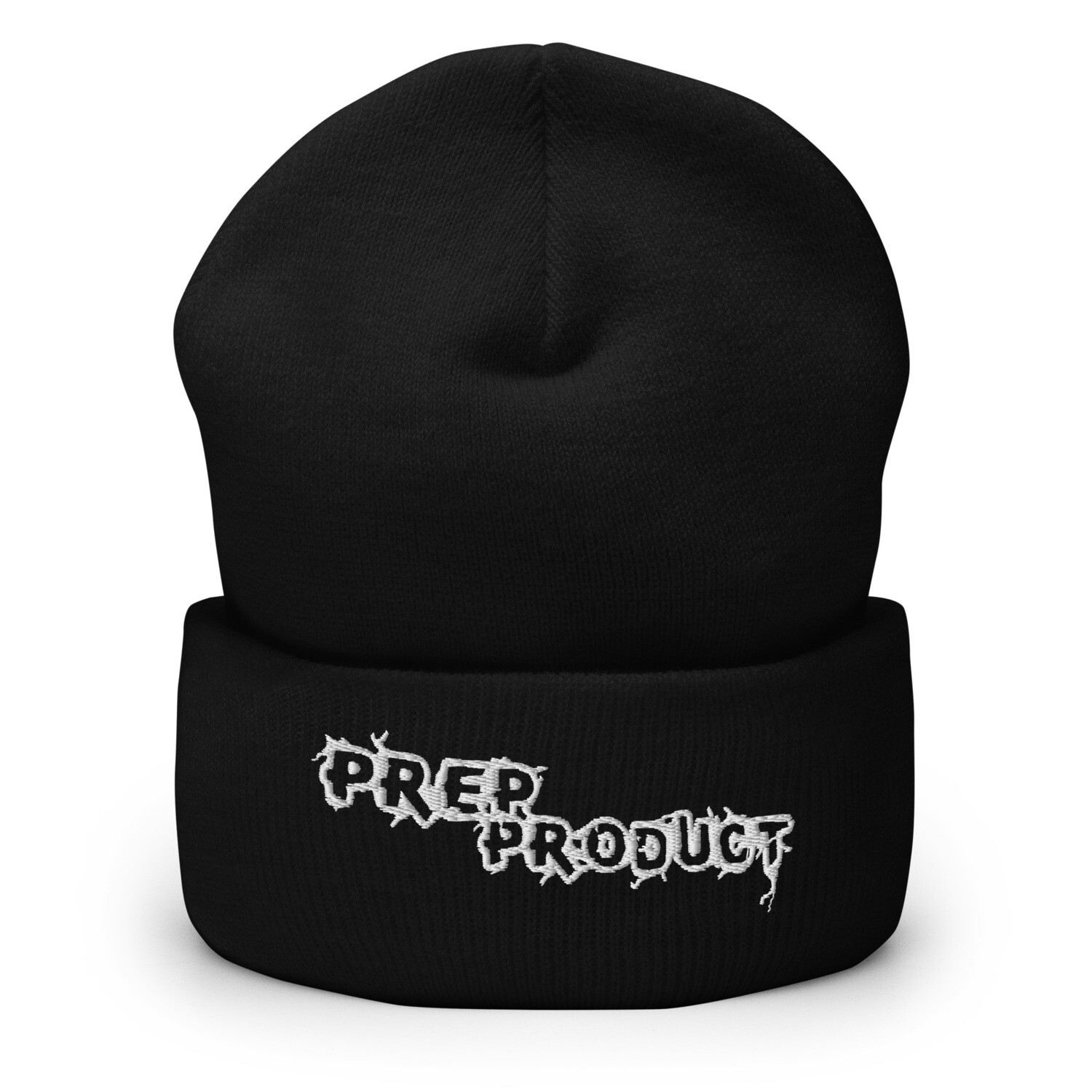 Prep Product Cuffed Beanie | White Logo, Color: Black