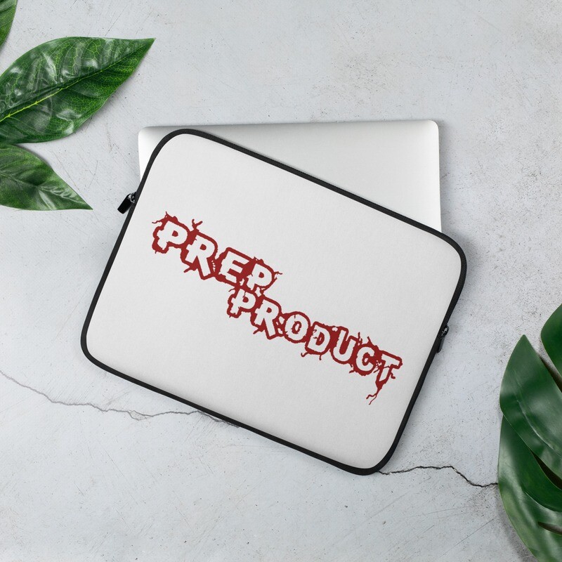 Prep Product Laptop Sleeve | Red Logo | White