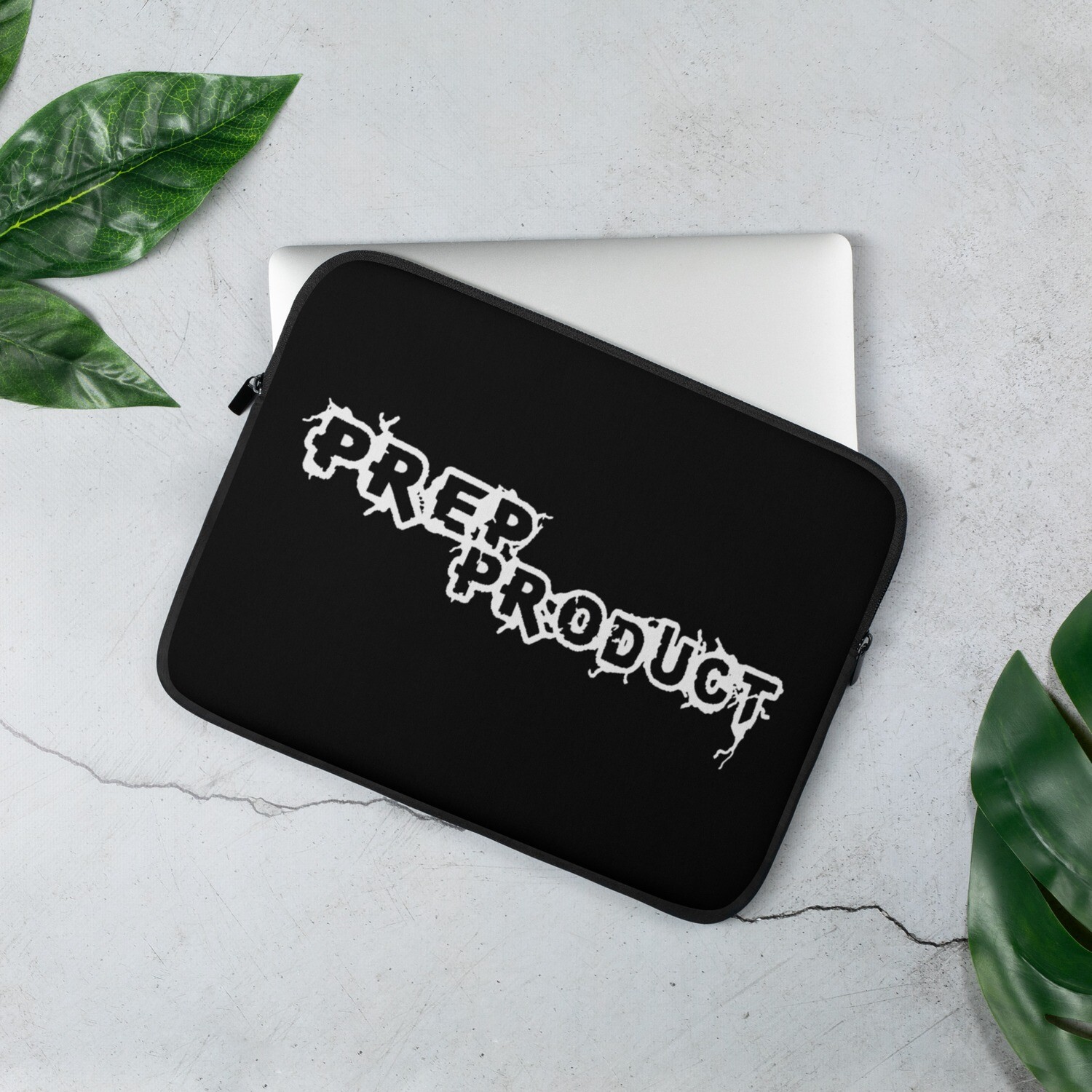Prep Product Laptop Sleeve | White Logo | Black, Size: 13 in