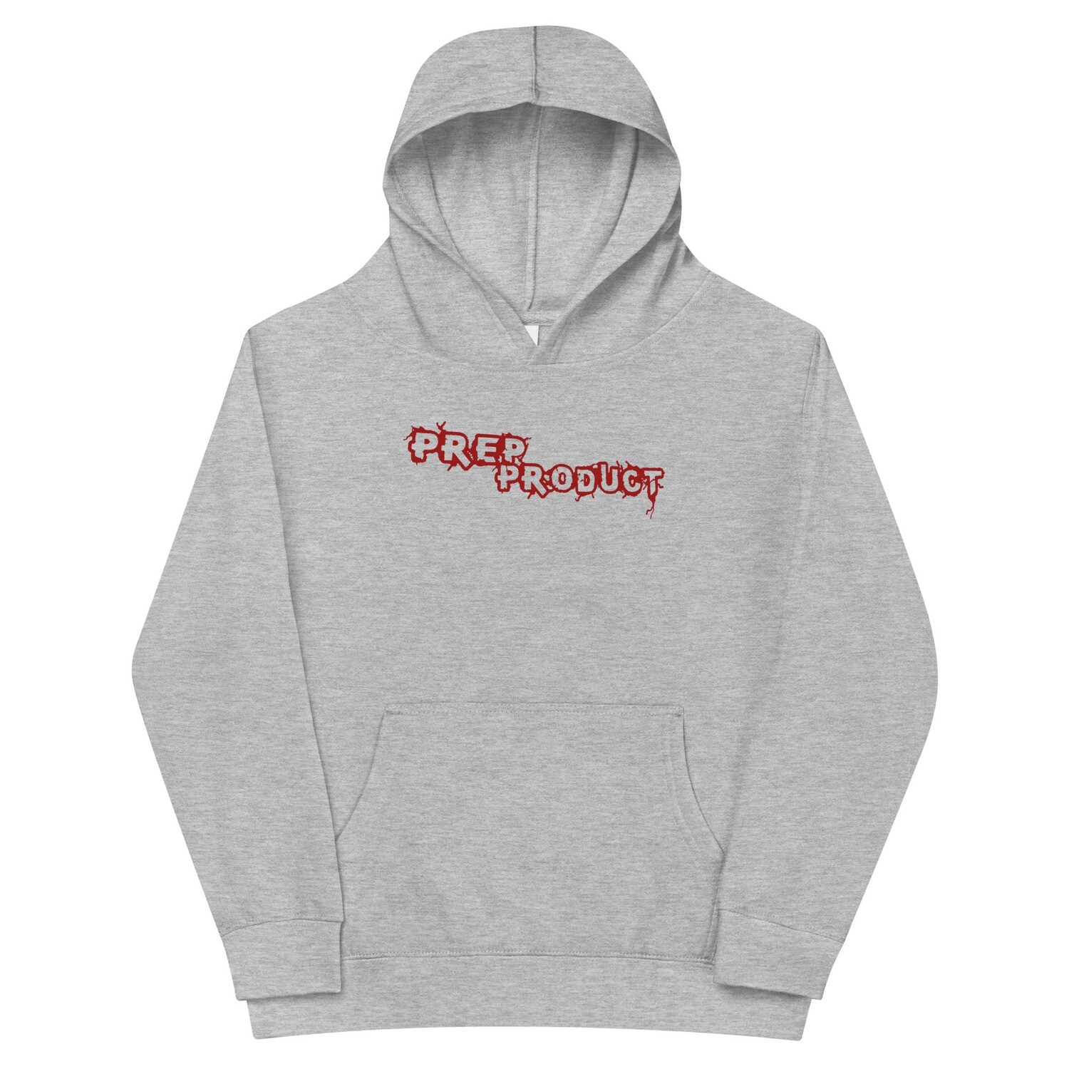 Prep Product Kids Hoodie | Red Logo, Color: Athletic Heather, Size: S