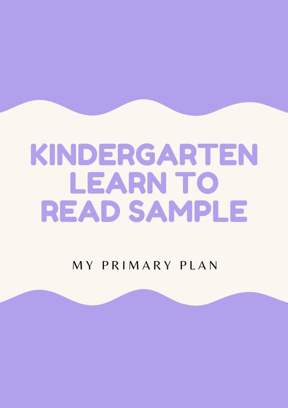 KINDERGARTEN LEARN TO READ SAMPLE