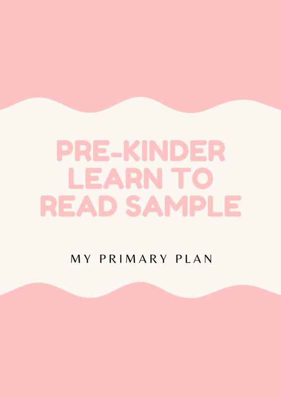 PRE- KINDER LEARN TO READ SAMPLE