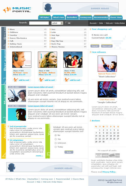 Top Charts Website Template