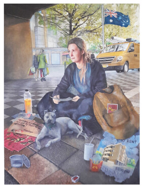 Ashleigh and her dog at Woden