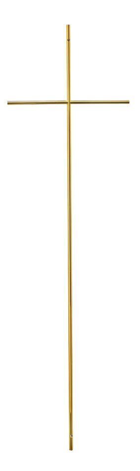 Croix pour cercueil en laiton pleine section ronde 6 mm