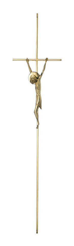 Croix pour cercueil en laiton avec section hexagonale de 6 mm