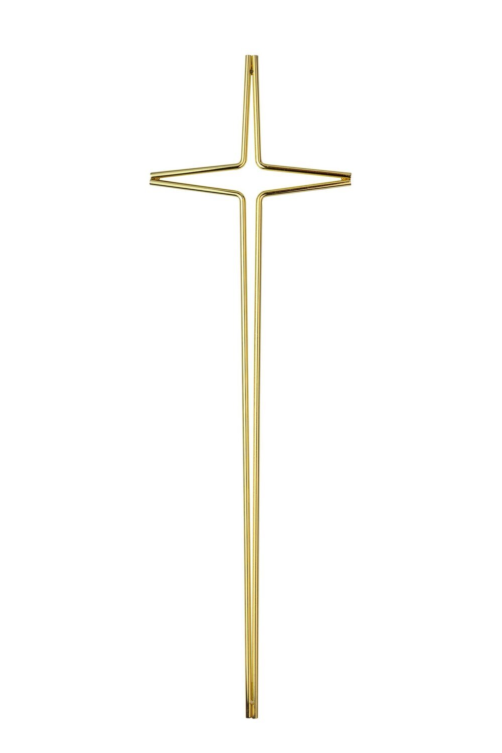 Croix pour cercueil en acier série 555 finition laiton poli