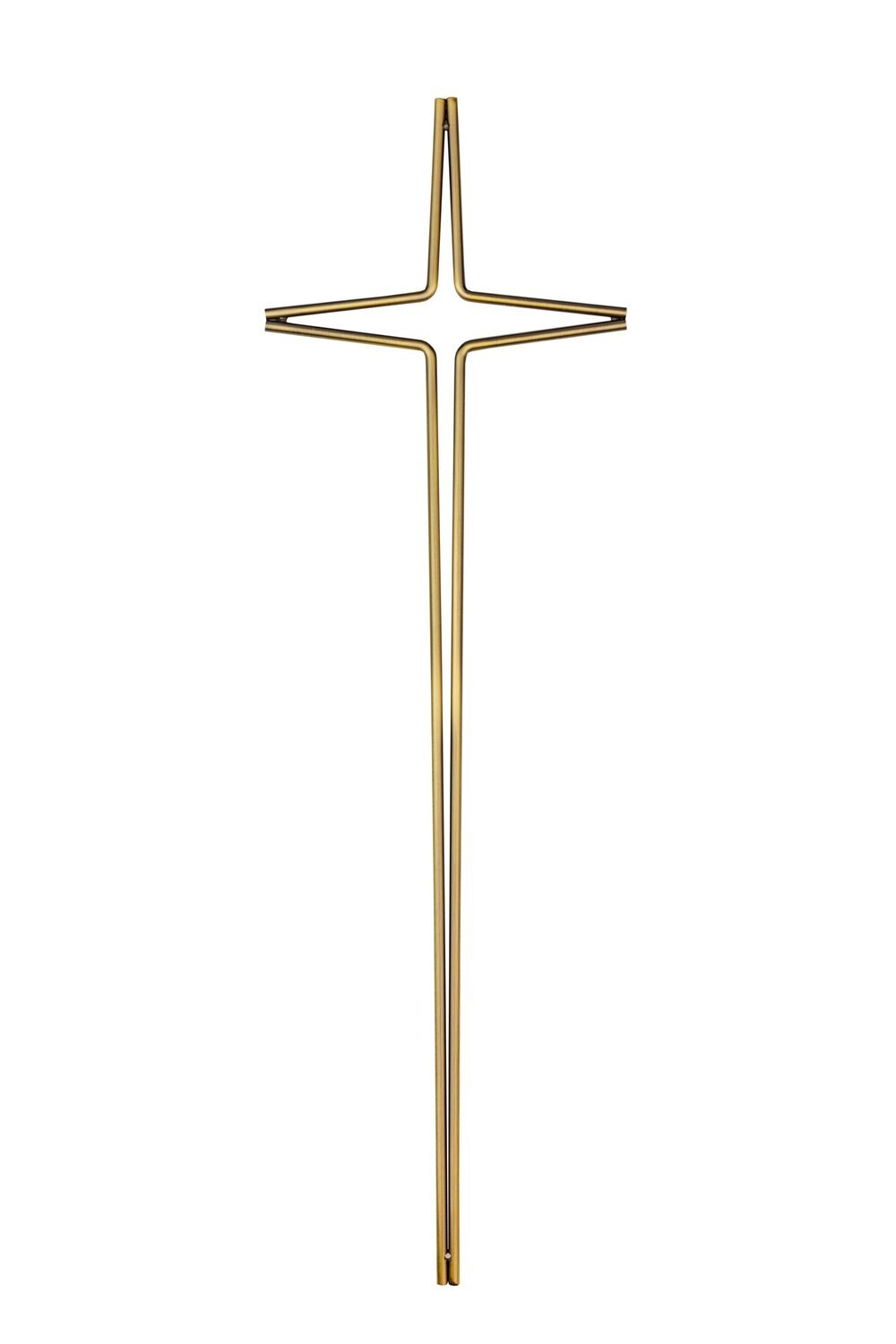 Croix pour cercueil en acier série 555 finition laiton vintage