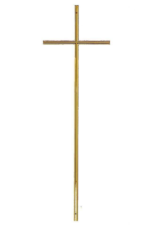 Croix pour cercueil en alliage de zamak série 306 finition laiton poli