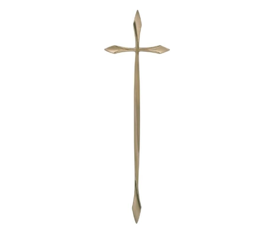 Croix pour cercueil en alliage de zamak série 322 finition laiton vintage