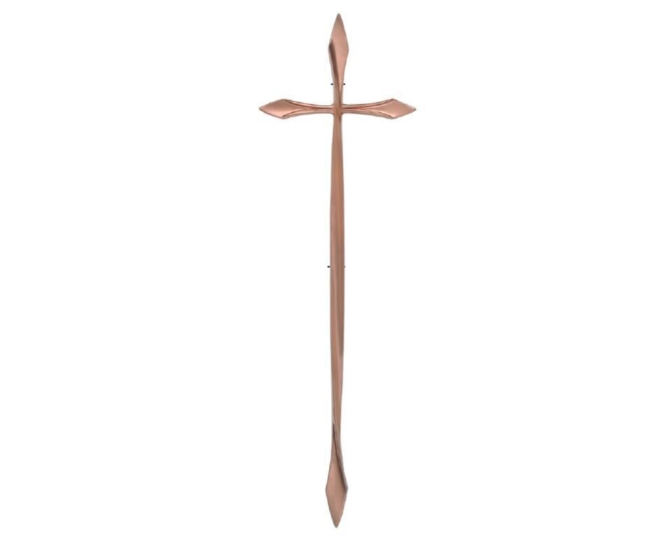 Croix pour cercueil en alliage de zamak série 322 finition cuivre vintage