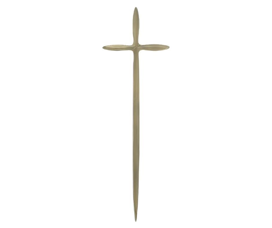 Croix pour cercueil en alliage de zamak série 325 finition laiton vintage