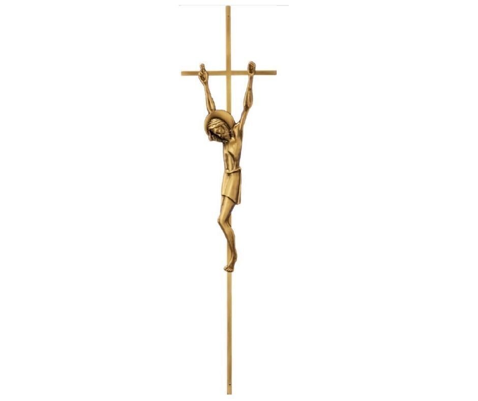 Croix pour cercueil en alliage de zamak série 330 finition laiton vintage