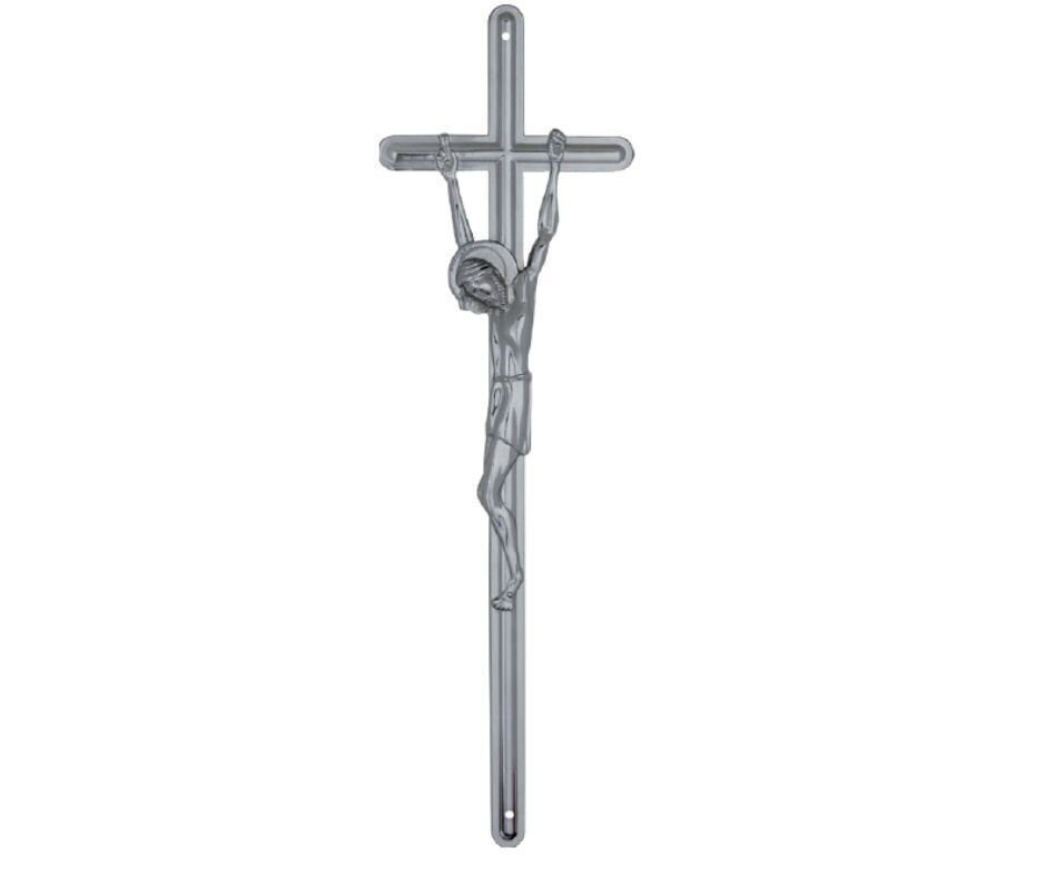 Croix pour cercueil en alliage de zamak série 335 finition nickel