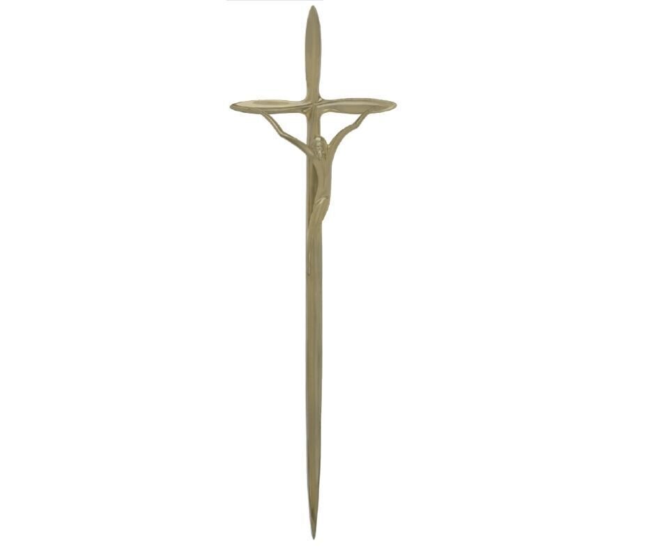 Croix pour cercueil en alliage de zamak série 375 finition laiton vintage