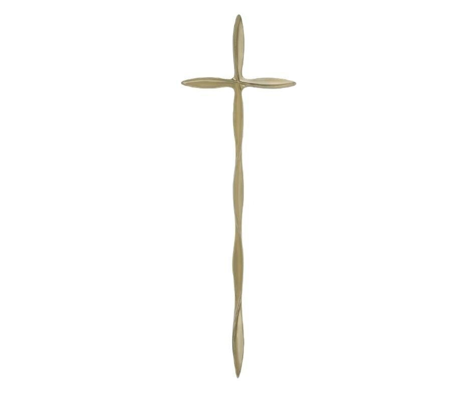 Croix pour cercueil en alliage de zamak série 501 finition laiton vintage