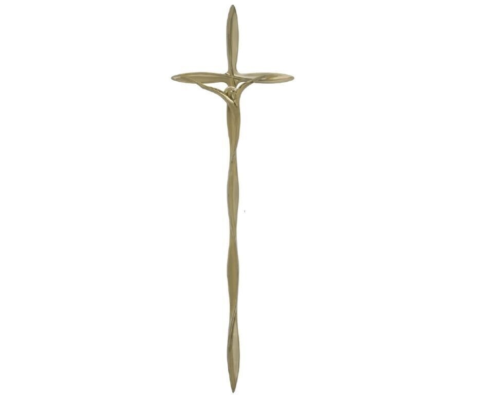 Croix pour cercueil en alliage de zamak série 551 finition laiton vintage