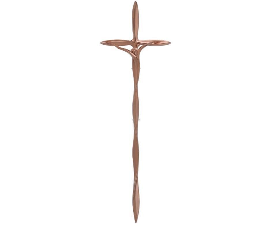 Croix pour cercueil en alliage de zamak série 551 finition cuivre vintage