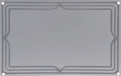 Plaque rectangulaire en aluminium avec fond peint en argent et bordure en argent poli
