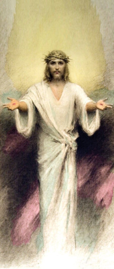 Peinture du Christ venez à moi roll-up