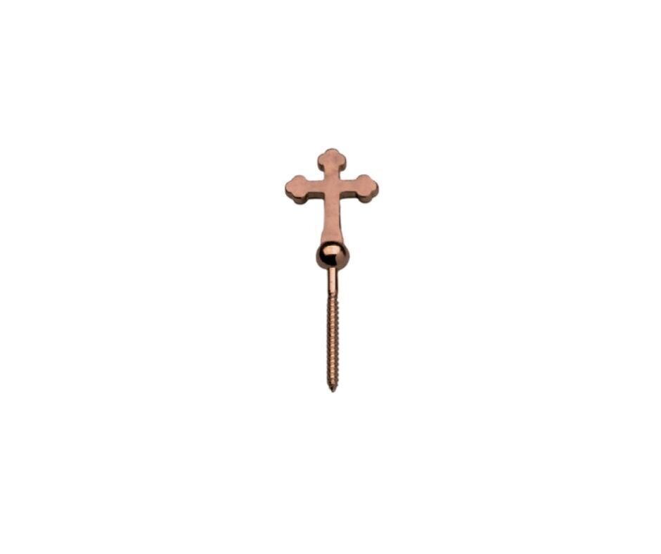 Vis en acier avec croix en zamak finition cuivre