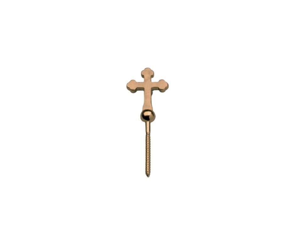 Vis en acier avec croix en zamak finition laiton vintage