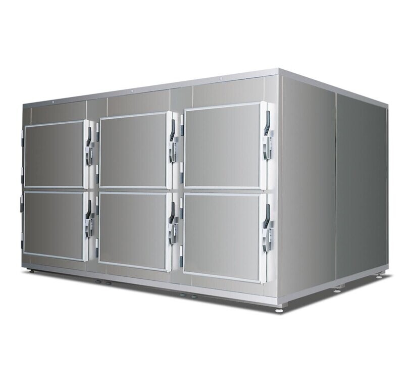 Chambre froide pour six corps, horizontale - 6 portes à ouverture frontale