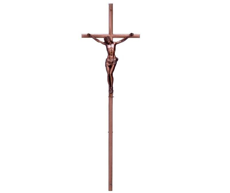 Croix pour cercueil en alliage de zamak série 338 finition cuivre vintage