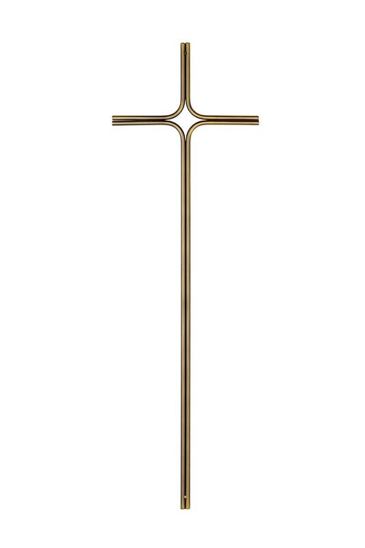 Croix pour cercueil en acier série 558 finition laiton vintage