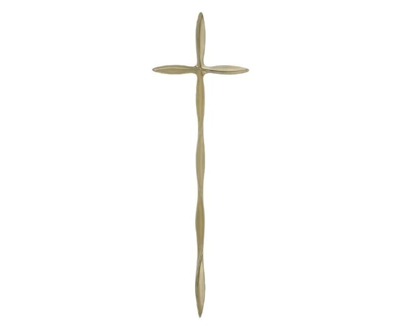 Croix pour cercueil en alliage de zamak série 501 finition laiton vintage