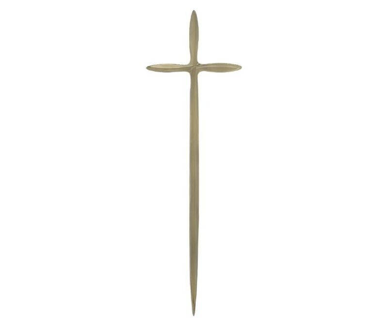 Croix pour cercueil en alliage de zamak série 325 finition laiton vintage