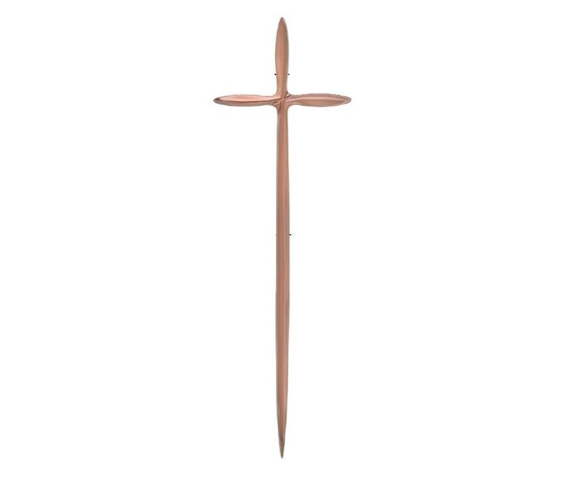 Croix pour cercueil en alliage de zamak série 325 finition cuivre vintage