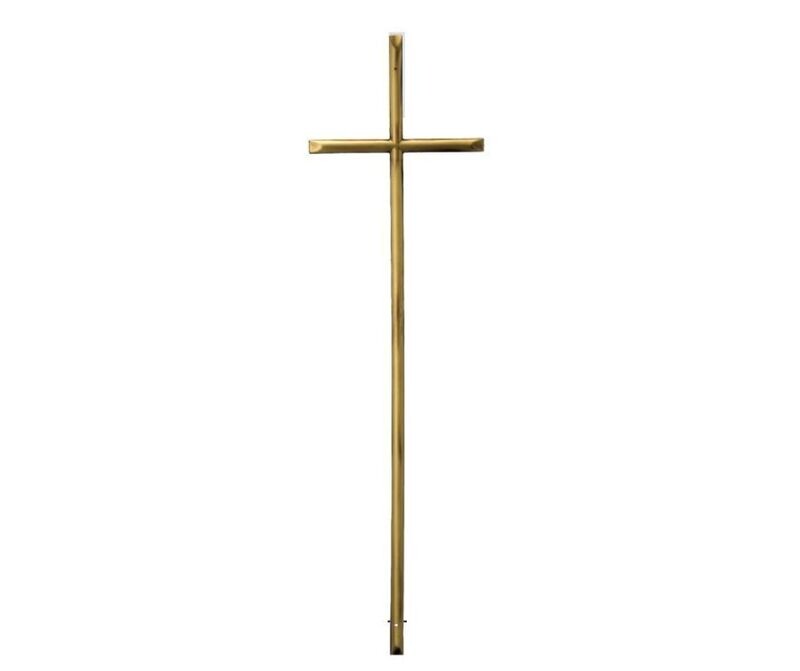 Croix pour cercueil en alliage de zamak série 300 finition laiton vintage
