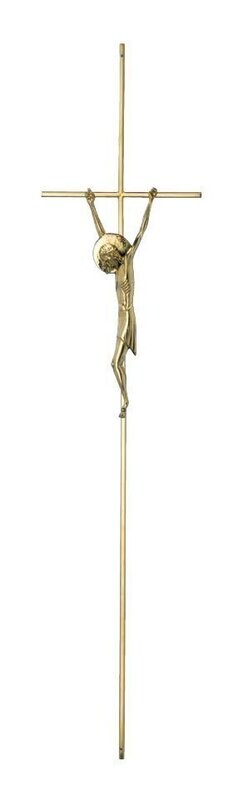 Croix pour cercueil en laiton avec section hexagonale de 6 mm