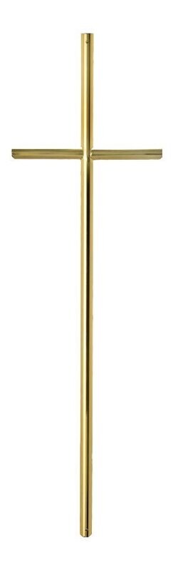 Croix pour cercueil en laiton section demi-ronde 15 mm
