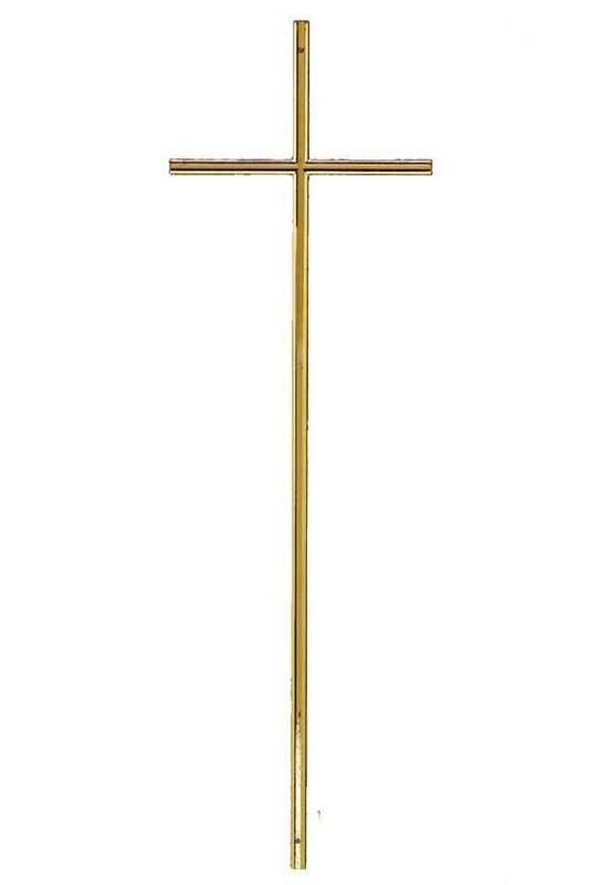 Croix pour cercueil en alliage de zamak série 306 finition laiton poli