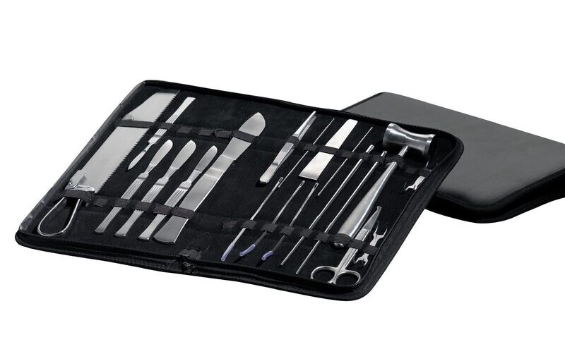 Mallette avec instruments d'autopsie