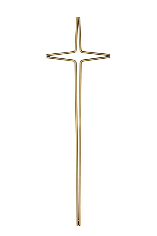 Croix pour cercueil en acier série 555 finition laiton vintage