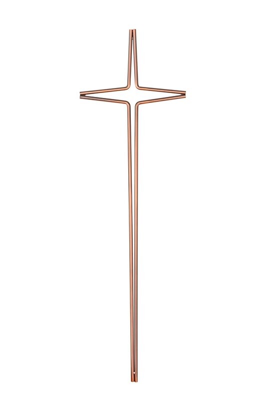 Croix pour cercueil en acier série 555 finition cuivre vintage
