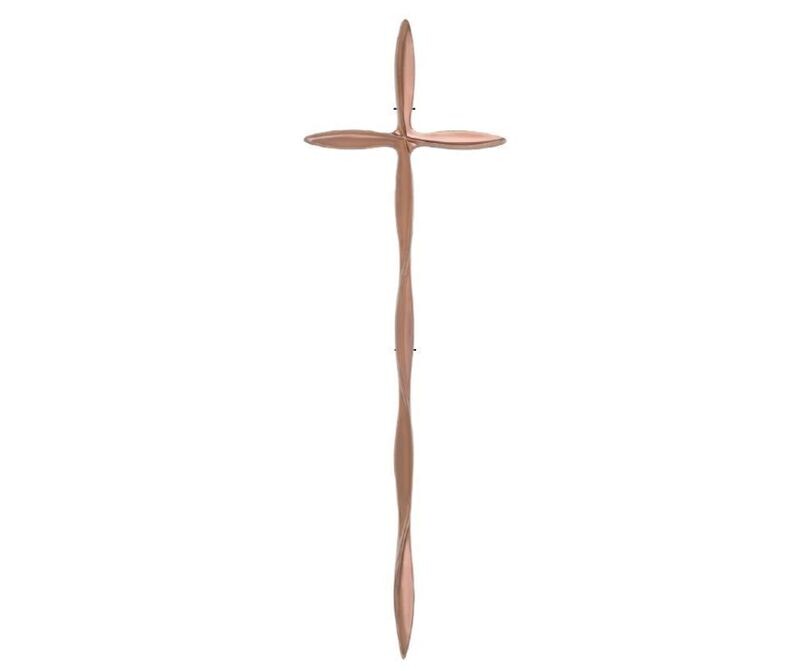 Croix pour cercueil en alliage de zamak série 501 finition cuivre vintage