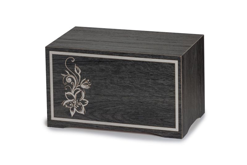 Urne en bois – finition anthracite avec lys