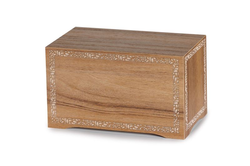 Urne en bois – finition noyer avec cadre