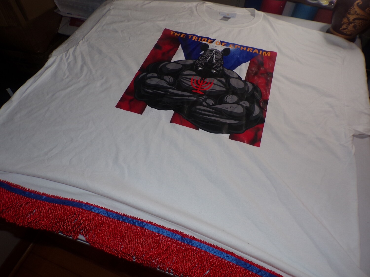 The Tribe of Ephriam white/red fringes