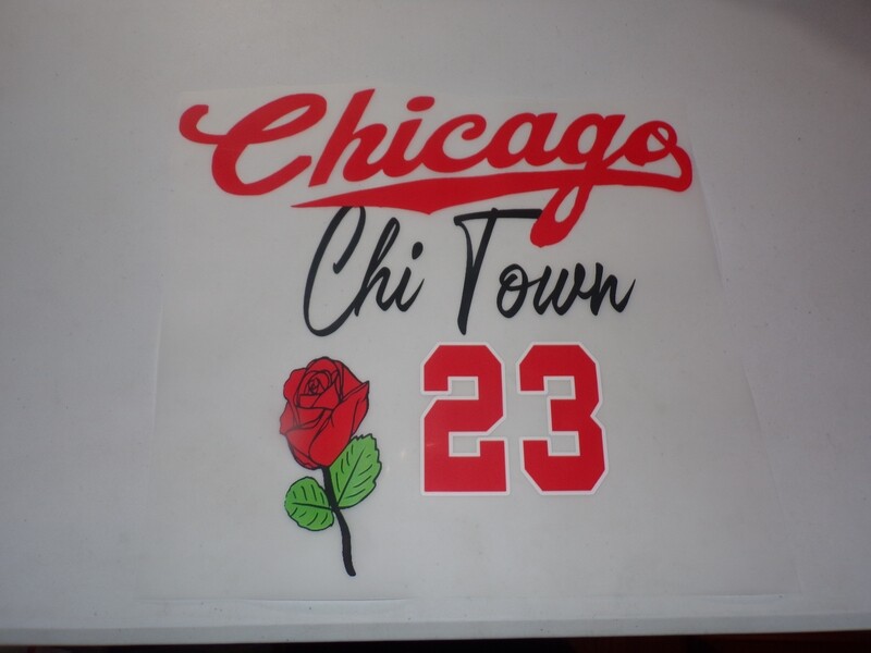 Chicago Chi-Town Iron On Heat Stamp w/Skeleton on Back