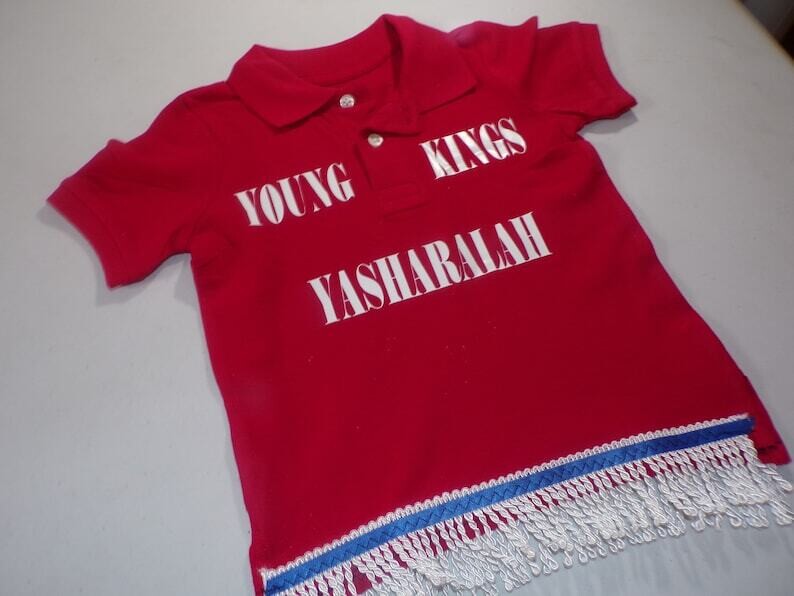 Young Kings Yasharalah Front and Back Red White Fringes